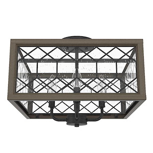 Chevron - 4 Light Semi-Flush Mount In Casual Style-12.5 Inches Tall and 16 Inches Wide