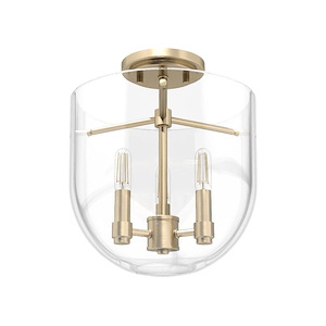 Sacha 3-Light Flush Mount In Modern Style-12 Inches Tall and 11 Inches Wide