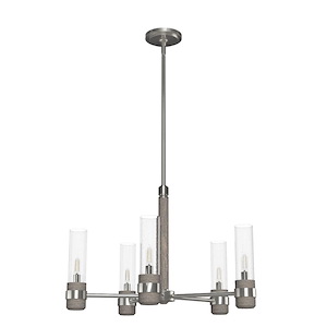 River Mill - 5 Light Chandelier In Rustic Style-15.75 Inches Tall and 24 Inches Wide - 1270396