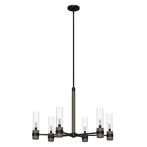 River Mill - 6 Light Chandelier In Rustic Style-19.5 Inches Tall and 30 Inches Wide - 1270397