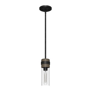 River Mill - 1 Light Mini Pendant In Rustic Style-9.75 Inches Tall and 3.5 Inches Wide - 1270510