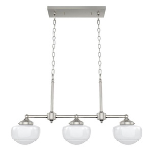 Saddle Creek - 3 Light Linear Chandelier In Transitional Style-18.5 Inches Tall and 33 Inches Wide