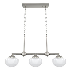 Saddle Creek - 3 Light Linear Chandelier In Transitional Style-18.5 Inches Tall and 33 Inches Wide