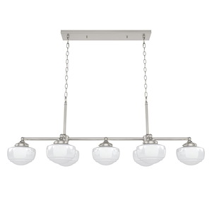 Saddle Creek - 7 Light Linear Chandelier In Transitional Style-19 Inches Tall and 52 Inches Wide