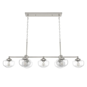 Saddle Creek - 7 Light Linear Chandelier In Transitional Style-19 Inches Tall and 52 Inches Wide