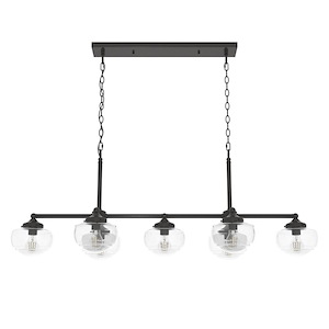 Saddle Creek - 7 Light Linear Chandelier In Transitional Style-19 Inches Tall and 52 Inches Wide