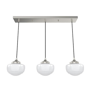 Saddle Creek - 3 Light Linear Cluster Pendant In Transitional Style-7.25 Inches Tall and 31.5 Inches Wide