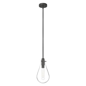Lundin - 1 Light Pendant In Formal Style-13.75 Inches Tall and 7 Inches Wide
