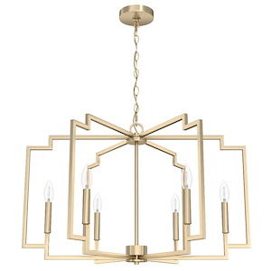 Zoanne - 6 Light Chandelier In Modern Style-19.5 Inches Tall and 30.25 Inches Wide - 1270471