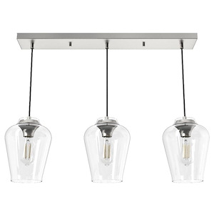 Vidria - 3 Light Linear Cluster Pendant In Formal Style-9.5 Inches Tall and 28.25 Inches Wide - 1112904