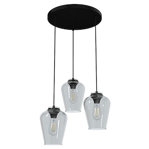 Vidria - 3 Light Cluster Pendant In Formal Style-9.5 Inches Tall and 12.5 Inches Wide