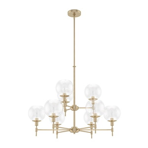 Xidane - 9 Light 2-Tier Chandelier In Mid-Century Modern Style-25 Inches Tall and 32 Inches Wide