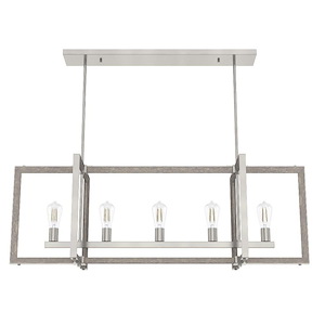 Woodburn - 5 Light Linear Chandelier In Modern Style-17 Inches Tall and 48.25 Inches Wide
