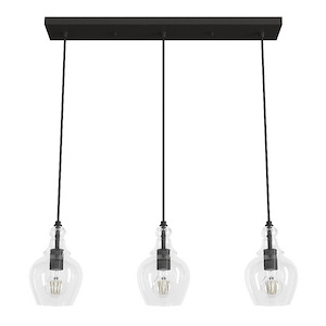 Maple Park - 3 Light Linear Cluster Pendant In Casual Style-9.25 Inches Tall and 6 Inches Wide - 1112894