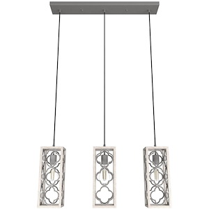 Gablecrest - 3 Light Linear Cluster Pendant In Transitional Style-14 Inches Tall and 28.25 Inches Wide