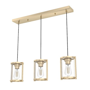 Astwood 3-Light Cluster Linear Pendant In Farmhouse Style-10 Inches Tall and 9 Inches Wide - 1093878