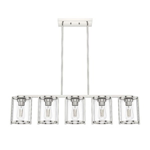 Astwood 5-Light Linear Chandelier In Caged Style-9.25 Inches Tall and 39 Inches Wide - 1087817