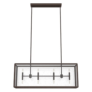 Felippe 8-Light Linear Chandelier In Casual Style-15 Inches Tall and 40 Inches Wide