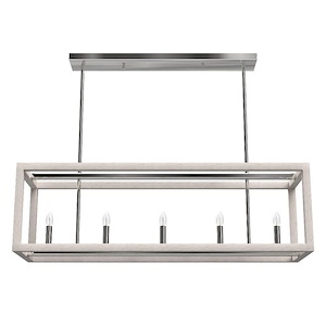 Squire Manor - 5 Light Linear Chandelier In Modern Style-12.25 Inches Tall and 40 Inches Wide