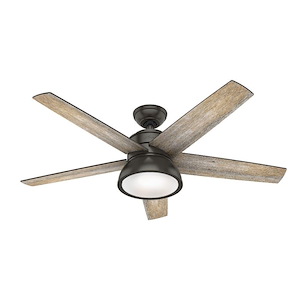 Abernathy-Ceiling Fan with Light Kit and Remote Control in Casual Style-52 Inches Wide by 15.8 Inches High