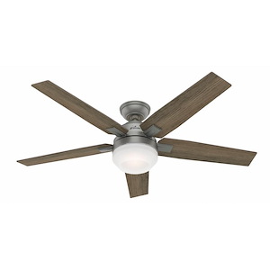 Apex II - 5 Blade Ceiling Fan with Light Kit and Handheld Remote In Casual Style-13.7 Inches Tall and 52 Inches Wide