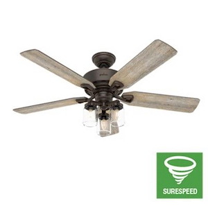 Devon Park 52 Inch Ceiling Fan with LED Light Kit and Handheld Remote