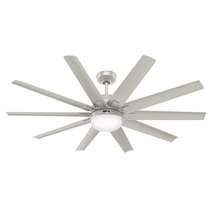 Overton  - 10 Blade Outdoor Ceiling Fan with Light Kit In Modern Style-15.82 Inches Tall and 60 Inches Wide