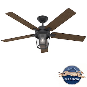 Candle Bay - 52 Inch 5 Blade Ceiling Fan with Light Kit and Handheld Remote