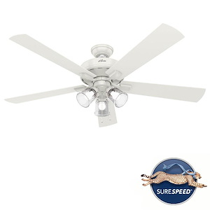Crestfield-5 Blade Ceiling Fan with Light Kit and Pull Chain in Transitional Style-60 Inches Wide by 18.96 Inches High - 1049411