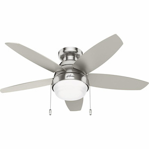 Lilliana-Low Profile Ceiling Fan with LED Light Kit and Pull Chain in Modern Style-44 Inches Wide by 13.43 Inches High