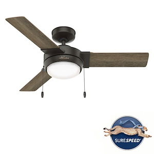 Mesquite-3 Blade Ceiling Fan with Light Kit and Pull Chain in Modern Style-44 Inches Wide by 12.34 Inches High - 1049416