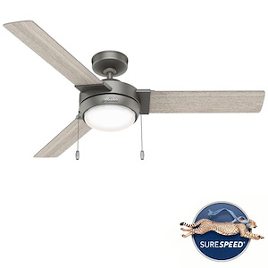 Mesquite-3 Blade Ceiling Fan with Light Kit and Pull Chain in Modern Style-52 Inches Wide by 12.34 Inches High - 1049418