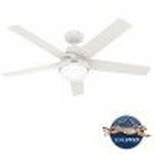 Aerodyne - 5 Blade Ceiling Fan with Light Kit and Handheld Remote In Casual Style-15.92 Inches Tall and 52 Inches Wide