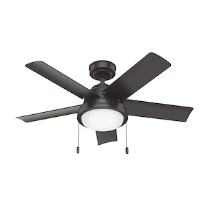 Seawall - 5 Blade Ceiling Fan with Light Kit and Pull Chain In Transitional Style-15.58 Inches Tall and 44 Inches Wide