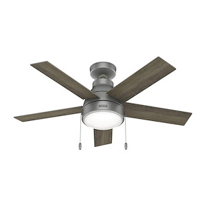 Elliston - 44 Inch 5 Blade Ceiling Fan with Light Kit and Pull Chain In Industrial Style