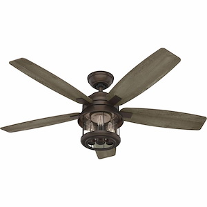 Coral Bay - 52 Inch 5 Blade Ceiling Fan with Light Kit and Handheld Remote