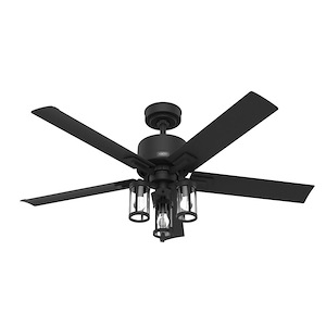 Lawndale - 5 Blade Ceiling Fan with Light Kit and Pull Chain In Casual Style-18.37 Inches Tall and 52 Inches Wide