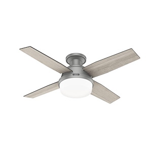 Dempsey - 4 Blade Ceiling Fan with Light Kit and Handheld Remote In Modern Style-11.03 Inches Tall and 44 Inches Wide