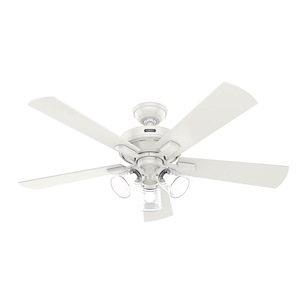 Crestfield - 5 Blade Ceiling Fan with Light Kit and Handheld Remote In Casual Style-18.67 Inches Tall and 52 Inches Wide - 1262990