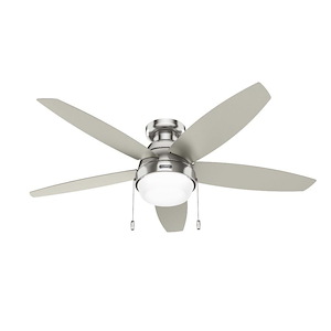 Lilliana - 5 Blade Flush Ceiling Fan with Light Kit In Modern Style-13.33 Inches Tall and 52 Inches Wide