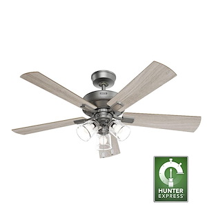 Crestfield - 5 Blade Ceiling Fan with Light Kit-20 Inches Tall and 52 Inches Wide