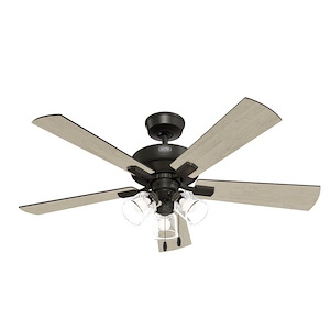 Crestfield - 5 Blade Ceiling Fan with Light Kit In Traditional Style-20 Inches Tall and 52 Inches Wide