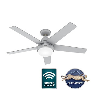 Aerodyne - 5 Blade Ceiling Fan with Light Kit In Modern Style-15.92 Inches Tall and 52 Inches Wide - 1293881
