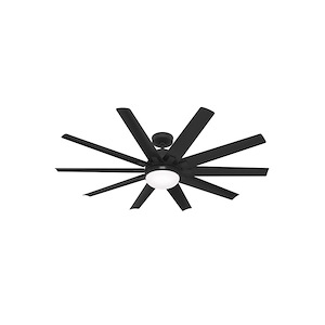 Overton - 10 Blade Ceiling Fan with Light Kit In Modern Style-15.82 Inches Tall and 60 Inches Wide