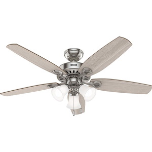 Builder - 5 Blade Ceiling Fan with Light Kit In Traditional Style-18.42 Inches Tall and 52 Inches Wide