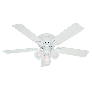 Reinert 52 Inch Low Profile Ceiling Fan with Light Kit and Pull Chain