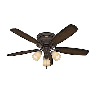 Ambrose Coll 52 Inch Low Profile Ceiling Fan with LED Light Kit and Pull Chain