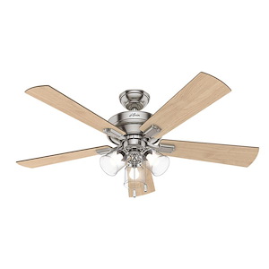 Crestfield 52 Inch Ceiling Fan with LED Light Kit and Pull Chain