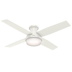Dempsey 52 Inch Low Profile Ceiling Fan with LED Light Kit and Handheld Remote