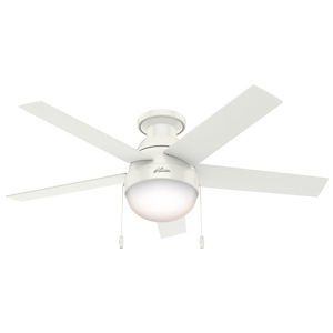 Anslee 46 Inch Low Profile Ceiling Fan with LED Light Kit and Pull Chain